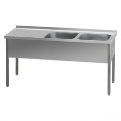 Nerezový dvoudřez - mycí stůl s odkapovou plochou montovaný - 48 variant