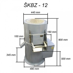 Škrabka na brambory a kořenovou zeleninu 12kg lak ŠKBZ-12L