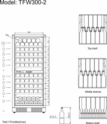 Vinotéka duální 270l černá TEFCOLD TFW300-2F + DÁREK = SLEVA