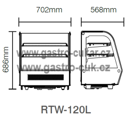 Vitrína chladící RTW-120LB (R600A)