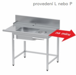 Vstupní stůl s otvorem na odpad k myčce ALBA - kopie