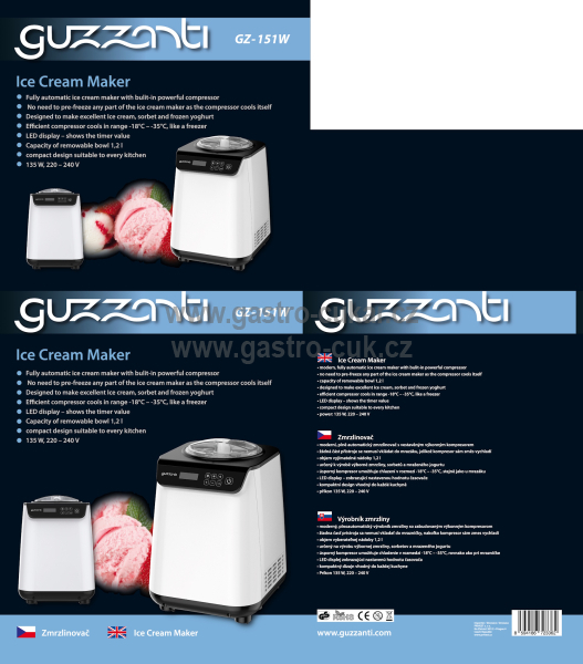 Zmrzlinovač Guzzanti GZ 151W