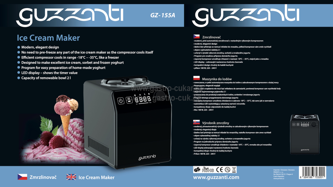 Zmrzlinovač Guzzanti GZ 155A