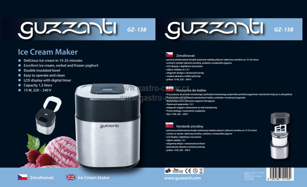 Zmrzlinovač Guzzanti GZ 158