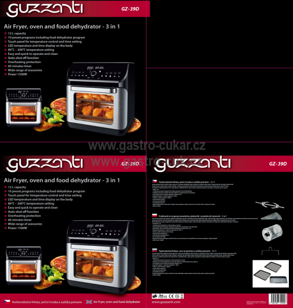 Horkovzdušná fritéza 3v1 Guzzanti GZ 39D