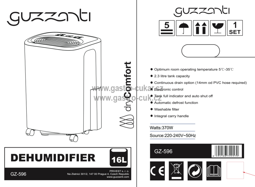 Odvlhčovač Guzzanti GZ 596